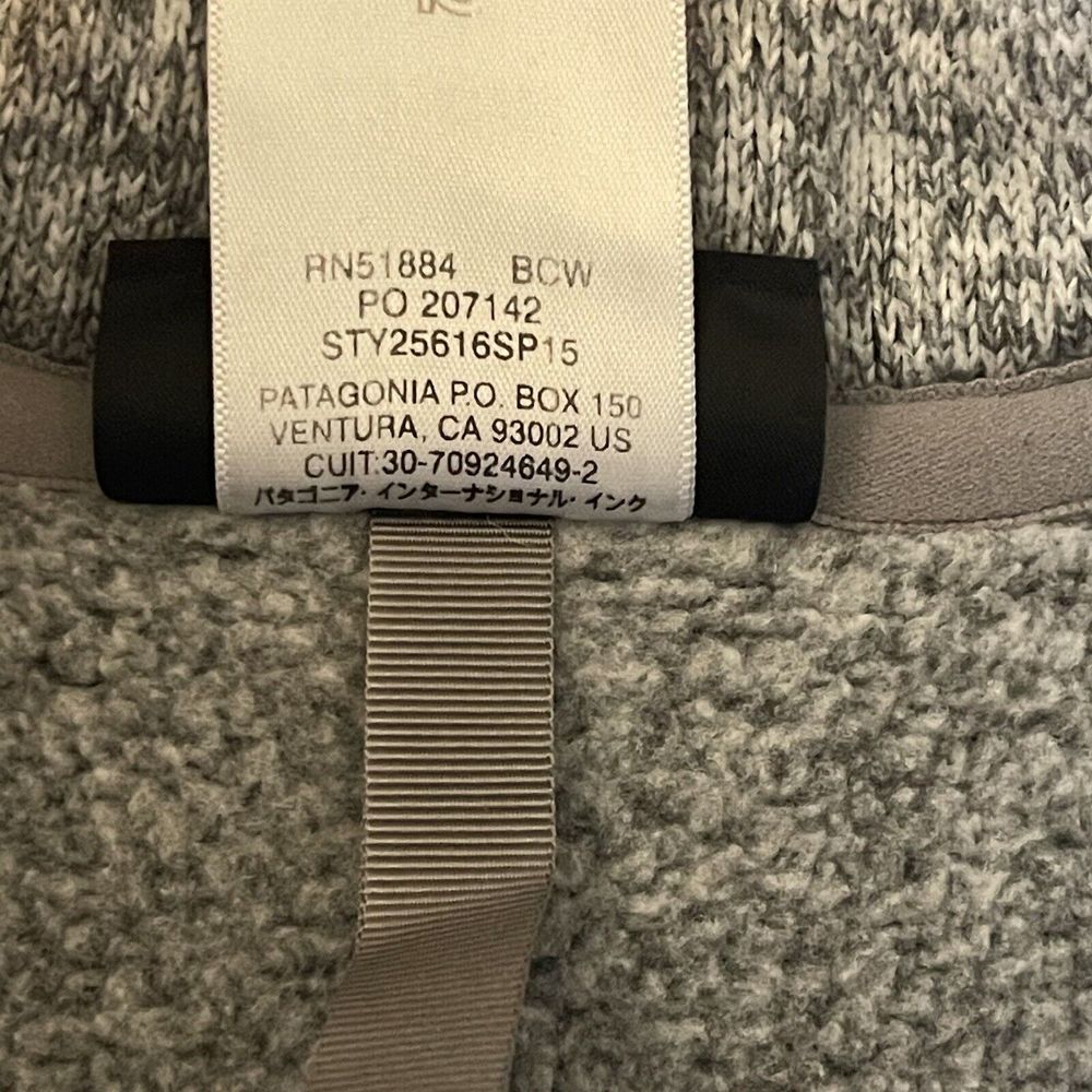 Patagonia Quarter Zip‎ Better Sweater Gray Woman's Size - Picture 10 of 11